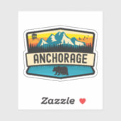 Sticker Anchorage, Alaska (Feuille)