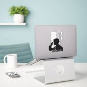 Sticker Ancien combattant (Ordinateur portable sur le bureau)