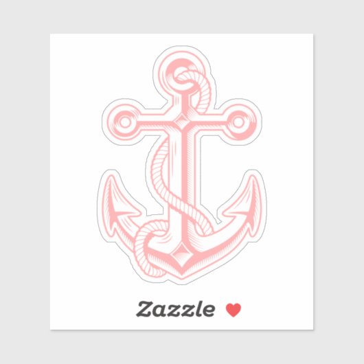 Sticker Ancrage de bateau rose (Feuille)