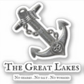 Sticker Ancrage métallique chrome pirate thème nautique (Devant)