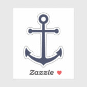 Sticker Ancre bleue marine (Feuille)