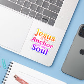 Sticker Ancre Jésus Soul Blutooth (Ordinateur portable avec iPhone)