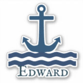 Sticker Ancre lisse Nautique Personnalisé (Devant)