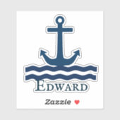 Sticker Ancre lisse Nautique Personnalisé (Feuille)