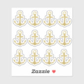 Sticker Ancre Parties scintillant or (Feuille)