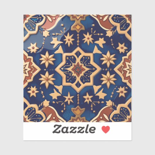 Sticker Andalou Maure Zellige Carrelage Motif - Alhambra (Feuille)