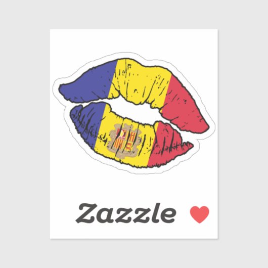 Sticker Andorre Anorran Lipstick Lover Drapeau (Feuille)