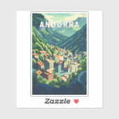Sticker Andorre Travel Art Vintage (Feuille)