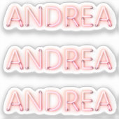 Sticker Andrea Nom dans les lumières brillantes du néon (Recto)