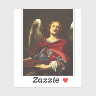 Sticker Ange tenant le vase et la serviette 