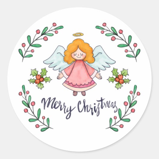 Sticker Angel de Noël simple mais agréable (Devant)