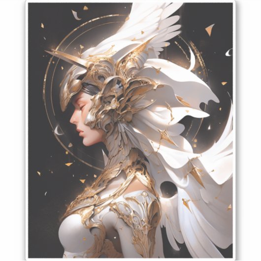 Sticker Angel En Blanc Armor Imaginaire Art (Devant)