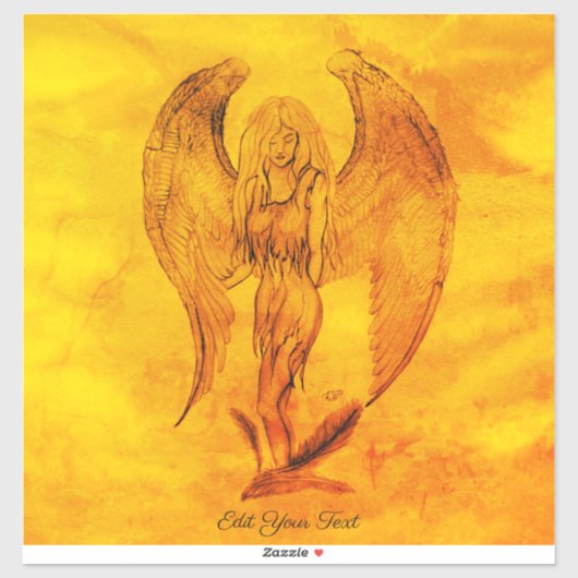 Sticker Angel en style tatouage (Feuille)