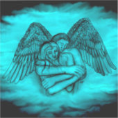 Sticker Angel Eros en amour, design noir et vert (Recto)