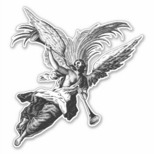 Sticker Angel souffler une corne Imaginaire Art