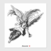 Sticker Angel souffler une corne Imaginaire Art (Feuille)