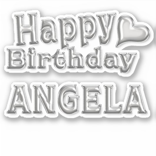 Sticker Angela Happy Birthday (Devant)
