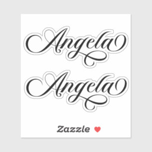 Sticker Angela lettrage élégant noir