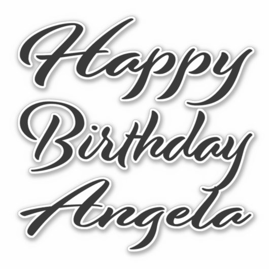 Sticker Angela Name Le Jour de l'anniversaire de la Black  (Devant)