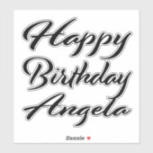 Sticker Angela Name Le Jour de l'anniversaire de la Black  (Feuille)