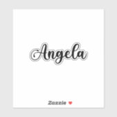 Sticker Angela Nom - Calligraphie manuscrite (Feuille)