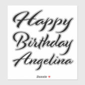 Sticker Angelina Prénom Anniversaire de la Broderie noire (Feuille)
