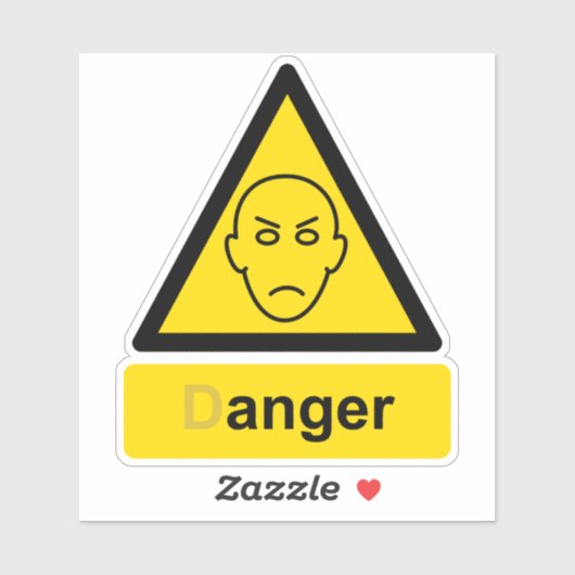 Sticker Anger danger parodie avertissement signet autocoll (Feuille)