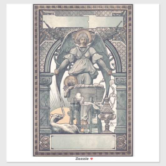 Sticker Anges gardiens avec l'enfant Jésus (Feuille)