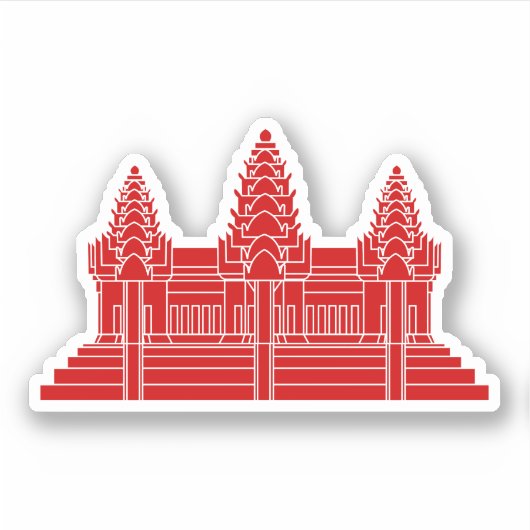 Sticker Angkor Vat Cambodgien / Drapeau Khmer (Devant)