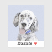Sticker Anglais Setter Blue Belton Peinture Chien Art (Feuille)