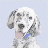 Sticker Anglais Setter Blue Belton Peinture Chien Art (Devant)
