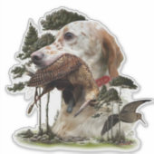 Sticker Anglais Setter, chasse à la bécasse (Devant)