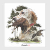 Sticker Anglais Setter, chasse à la bécasse (Feuille)