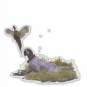 Sticker Anglais Setter, Chasse de faisan (Devant)