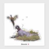 Sticker Anglais Setter, Chasse de faisan (Feuille)