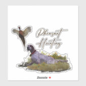 Sticker Anglais Setter, Chasse de faisan (Feuille)