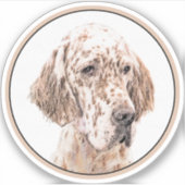 Sticker Anglais Setter Orange Belton Peinture Chien Art (Devant)