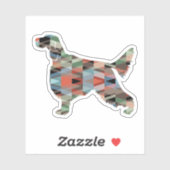 Sticker Anglais Setter Plaid (Feuille)