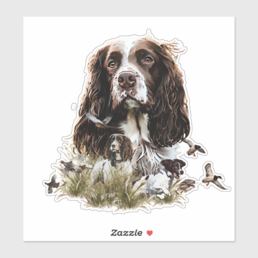 Sticker Anglais Springer Spaniel (Feuille)