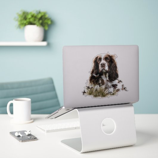 Sticker Anglais Springer Spaniel (Ordinateur portable sur le bureau)