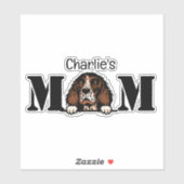 Sticker Anglais Springer Spaniel Peeking Maman Personnalis (Feuille)