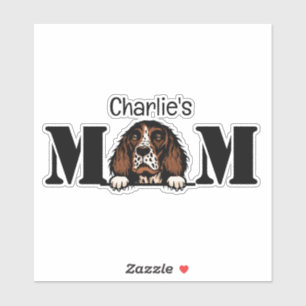 Sticker Anglais Springer Spaniel Peeking Maman Personnalis