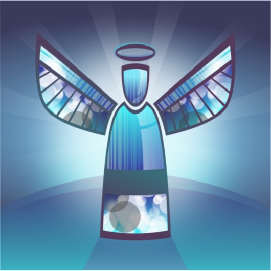 Sticker Angle bleu (Devant)