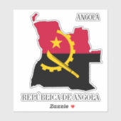 Sticker Angola Drapeau Charme Carte Patriotique (Feuille)