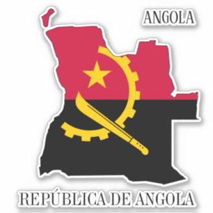 Sticker Angola Drapeau Charme Carte Patriotique