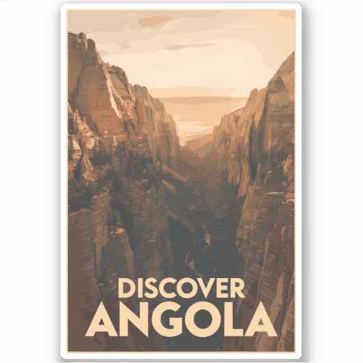 Sticker Angola Lubango Travel Art Vintage (Devant)