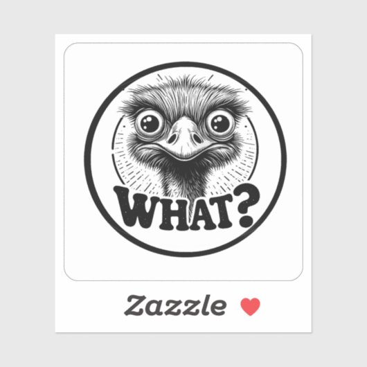 Sticker "Angry Emu What" Vinyl (Feuille)
