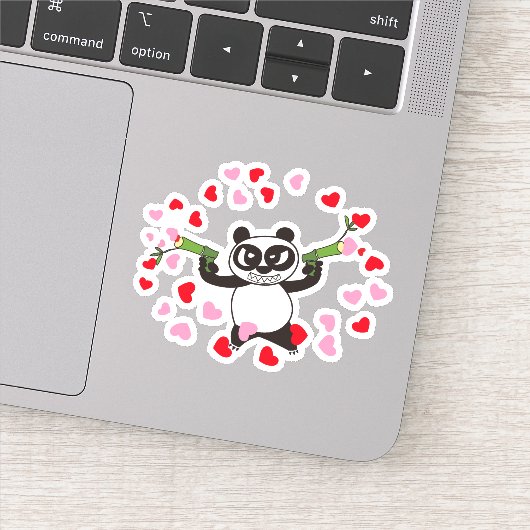 Sticker Angry Face Panda filmer des amours (Détail)