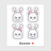 Sticker Angry Rabbit (Feuille)