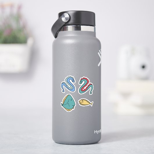 Sticker anguilles et poissons (HydroFlask)